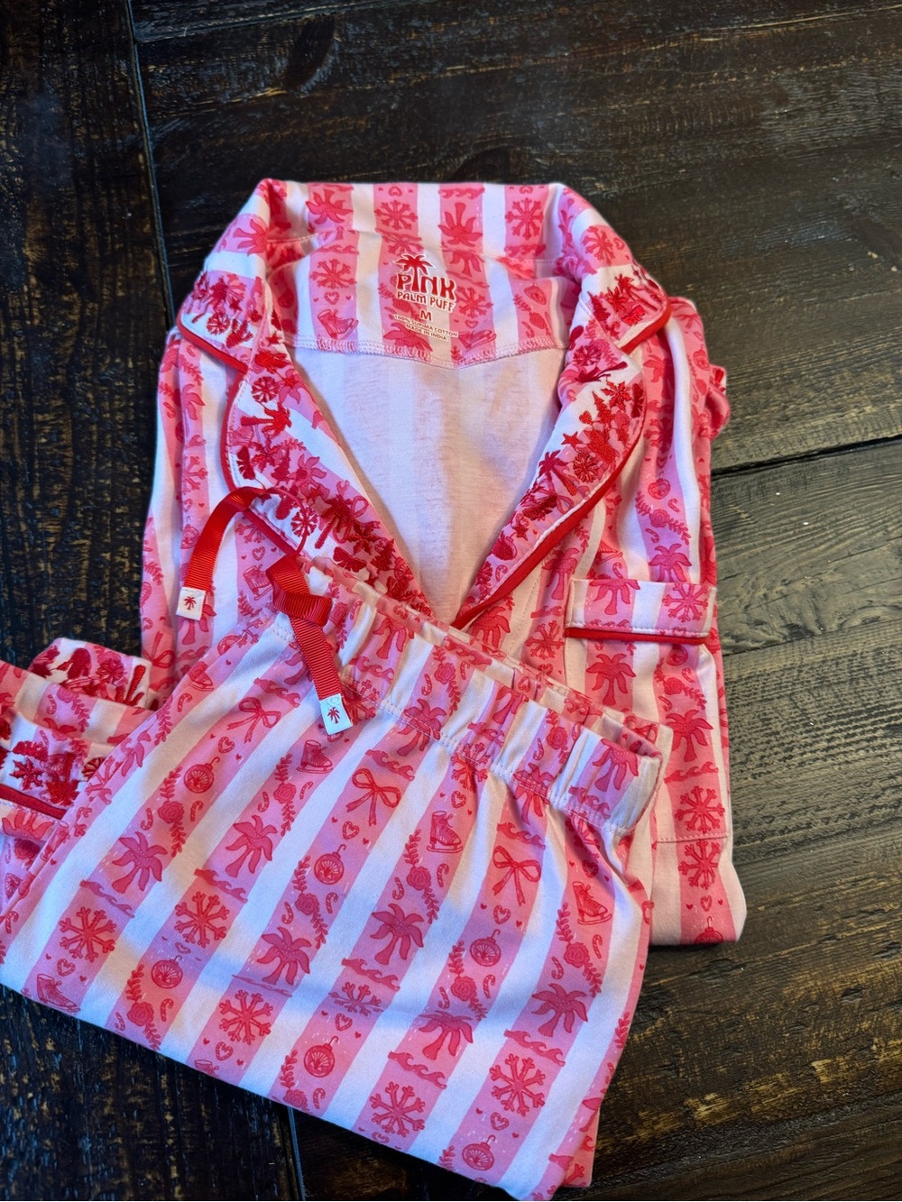 PINK Women's Pink Striped Two-Piece Pajama Set